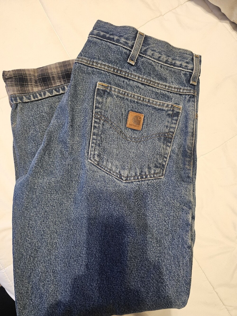 Carhartt Men's Medium Blue Relaxed Fit Denim Jeans 34x32